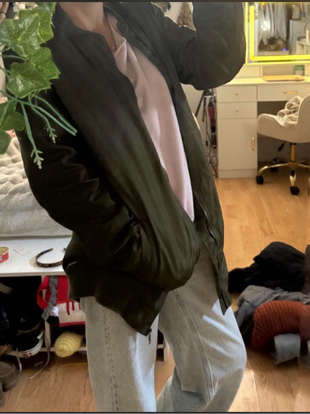 Kendall & Kylie Black Bomber Jacket